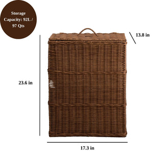 English Elm Martha Woven Resin Wicker Laundry Hamper Breathable Espresso Bedroom Storage B093P427753