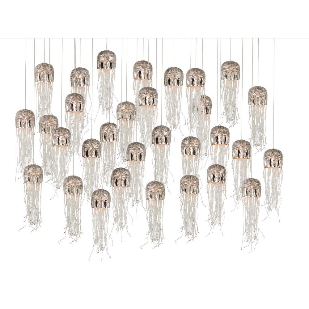 Medusa 30-Light Multi-Drop Pendant Light - Handcrafted Jellyfish-Inspired Design for Elegant Spaces