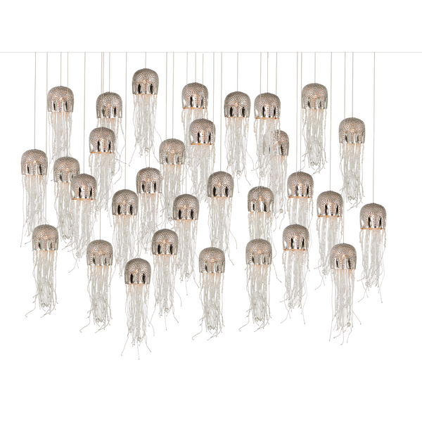 Medusa 30-Light Multi-Drop Pendant Light - Handcrafted Jellyfish-Inspired Design for Elegant Spaces