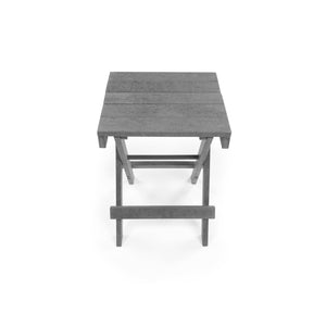 English Elm Riverstone Recycled Hdpe Folding Outdoor Bistro Table Weatherproof Patio Balcony Gray B2745P409706
