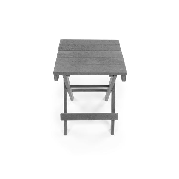 English Elm Riverstone Recycled Hdpe Folding Outdoor Bistro Table Weatherproof Patio Balcony Gray B2745P409706