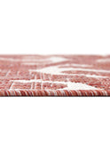 Unique Loom Outdoor Coastal Ahoy Machine Made Solid Print Rug Rust Red, Ivory/Gray 7' 10" x 7' 10"