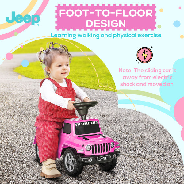 English Elm Aosom Toddler Foot to Floor Scoot Car with Engine Sounds Horn and Storage Seat W2225P217706