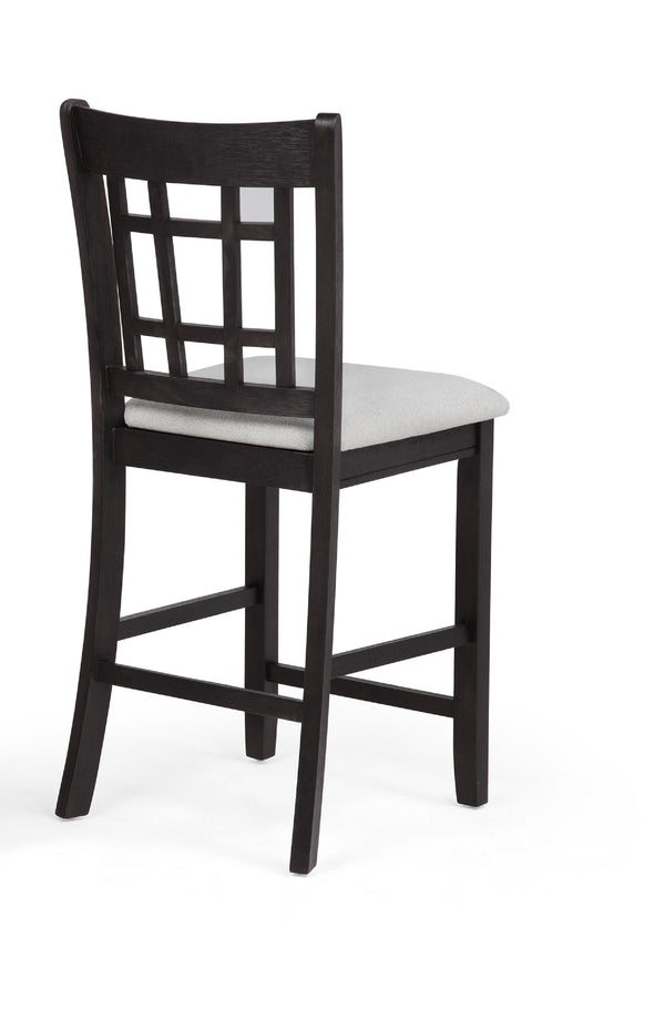 English Elm 2pc Hartwell Counter Height Upholstered Pub Chairs with Lattice Back Rustic Farmhouse Comfort Set Charcoal Black 42.75 L x 20.25 W x 11 H B011P373710