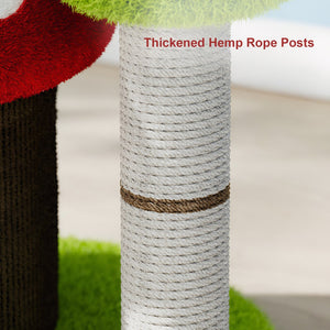 English Elm 30.7" Mushroom Cat Tree Tower Sisal Scratching Posts Multi-level Perch for Apartments W3101P445945