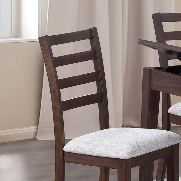 English Elm Ladder Tall Ladder-Back Counter Chairs Set of 2 with Padded Upholstered Seats and Curved Tapered Legs Walnut 20 L x 12 W x 40 H B011P370877