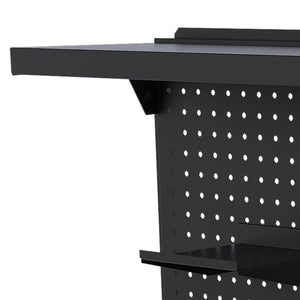 English Elm Clamp-on Steel Pegboard Desk Organizer with Monitor Arm for Gaming Office Setup W2700P346782
