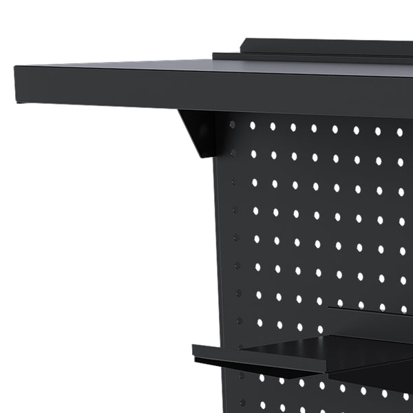 English Elm Clamp-on Steel Pegboard Desk Organizer with Monitor Arm for Gaming Office Setup W2700P346782