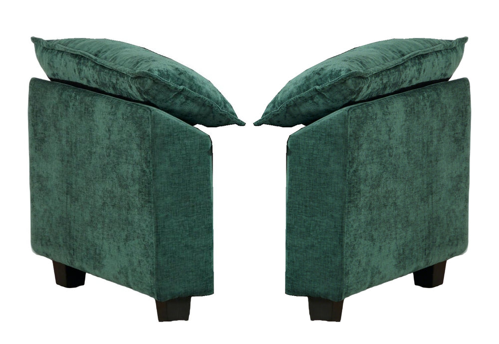 English Elm Cloud Sectional Armrest Module Chenille Upholstered Lounge Piece for Modern Living Spaces Green W1143P378698