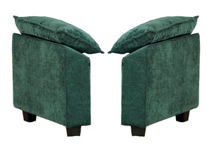 English Elm Cloud Sectional Armrest Module Chenille Upholstered Lounge Piece for Modern Living Spaces Green W1143P378698