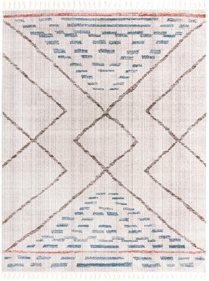 Unique Loom Aramis Kavi Machine Made Tribal Rug Ivory, Blue/Brown/Light Blue/Terracotta/Gray 7' 10" x 10' 0"