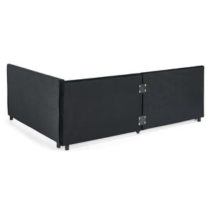 English Elm Full Size Daybed With Trundle - Stylish Velvet Sofa Bed Frame For Cozy Spaces & Overnight Guests W1413S00086