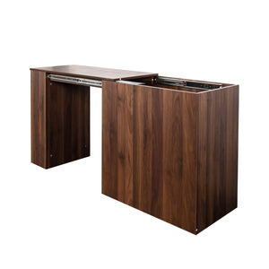 English Elm Computer Corner Desk with Drawers & Foldable Extendable Table, Large Storage Shelves for Home Office W331P297437