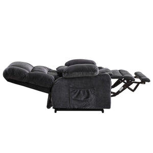 English Elm Dual Motor Large Power Lift Recliner Chair with Waist Kneading & Heat, Extended Footrest, USB Ports Grey W1521S00072