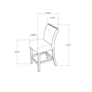 English Elm ARIYA Dark Grey Bar Table & Stool Set – Contemporary Solid Wood/MDF Pedestal, Glass Inlay Finish B201S00448