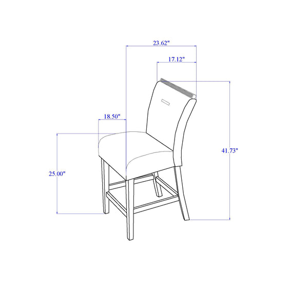 English Elm ARIYA Dark Grey Bar Table & Stool Set – Contemporary Solid Wood/MDF Pedestal, Glass Inlay Finish B201S00448