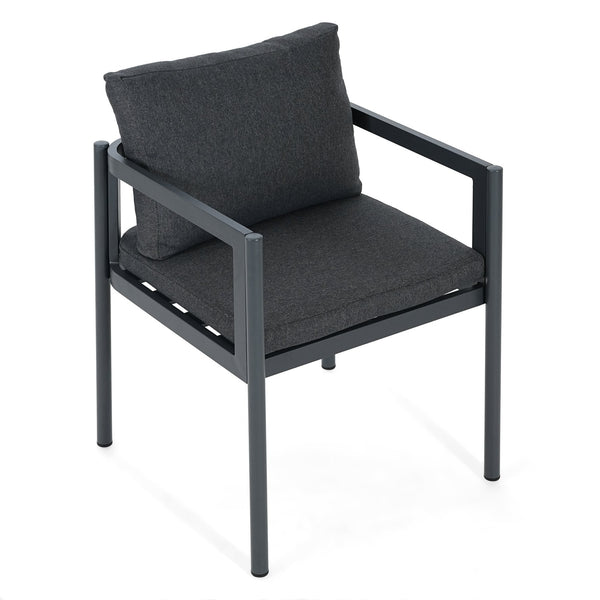 English Elm Outdoor Aluminum Patio Dining Chairs Set of 2 with Cushions Rust Proof Frame N779P369116G