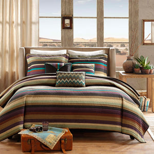 English Elm Reversible Madison Park Quebec Quilt Set Twin/Twin XL — Cottage-Stitched Cotton-Fill, Antimicrobial Freshness Protection Multi 22.64 L x 17.91 W x 10.24 H B03597438