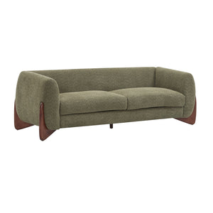 English Elm Christopher Knight Home® - 82Inches Olive Green Boucle Sherpa Sofa - Modern Comfort With Plush Cushions & Birch Legs, 82" Long N771P205090F_N771P205091F
