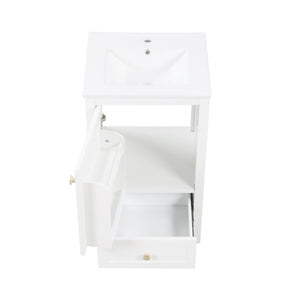 English Elm 20" Modern Bathroom Vanity With Soft-Close Door, Ceramic Sink & Storage Drawer For Small Spaces N725P185452K