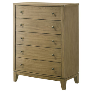 English Elm Menlo Natural Pine 5-Drawer Chest - Solid Wood Storage Solution For Modern And Rustic Bedrooms B062P378396
