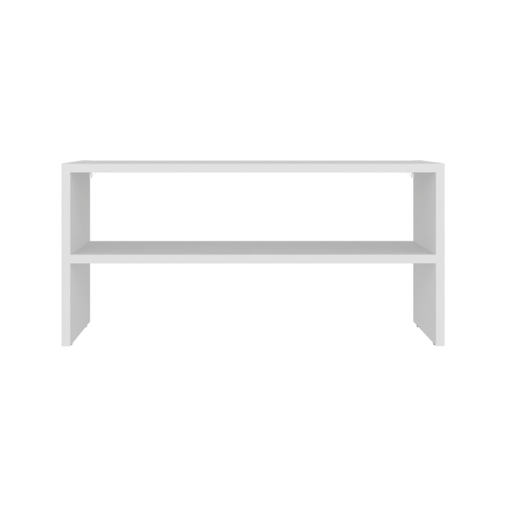 English Elm Modular compact shoe rack with 2 adjustable shelves, modern engineered wood design, durable storage White 28.74 L x 15.35 W x 3.15 H B097P395873