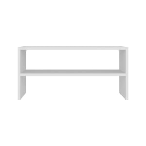 English Elm Modular compact shoe rack with 2 adjustable shelves, modern engineered wood design, durable storage White 28.74 L x 15.35 W x 3.15 H B097P395873