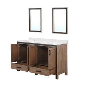 English Elm Rustic Barnwood Double Bath Vanity With Cultured Marble Top & Dual Mirrors For Stylish Storage Solutions B2731S00924-GIGA