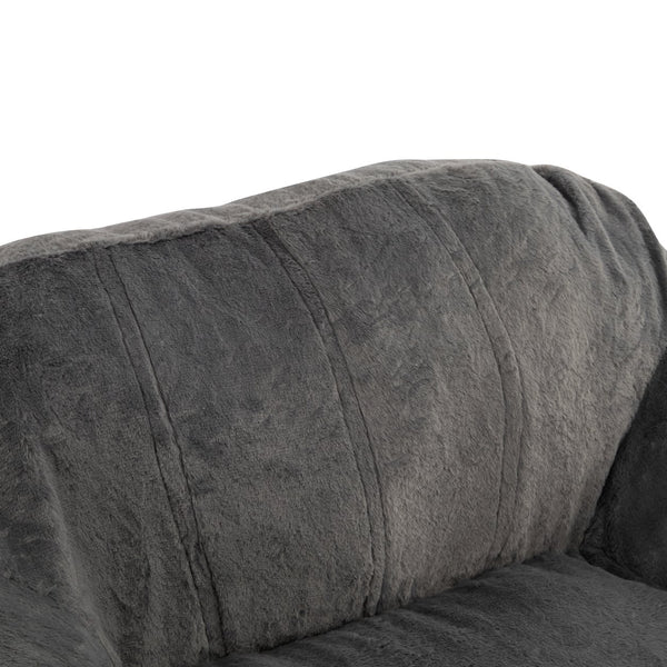 English Elm Christopher Knight Home® - Sezze Gray Faux Fur Bean Bag Chair - Shredded Memory Foam, Hypoallergenic, Space-Saving Comfort N775P265552G