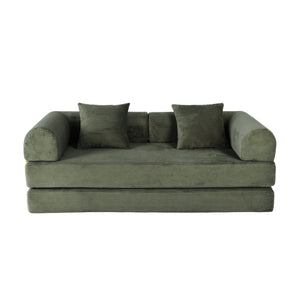 English Elm 2-in-1 Foldable Cloud Sofa Bed Plush Faux Fur Memory Foam Sleeper for Apartments W3422S00005