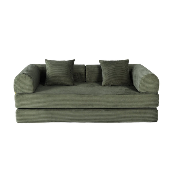 English Elm 2-in-1 Foldable Cloud Sofa Bed Plush Faux Fur Memory Foam Sleeper for Apartments W3422S00005