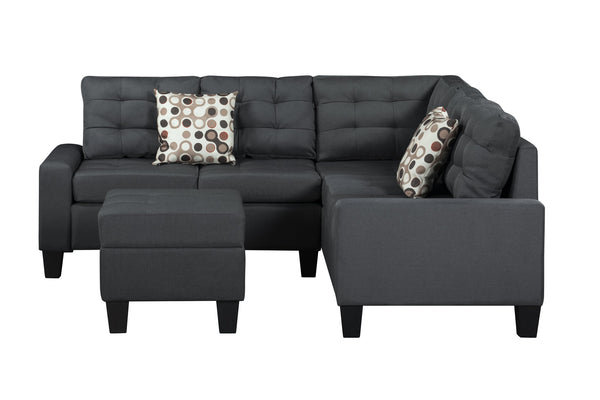 English Elm 6-Piece Upholstered Sectional with Pocket Springs, Tufted 5.5" Seat, Sturdy Wood Frame, Easy Assembly Grey 28.54 L x 23.23 W x 15.16 H W2297S00020