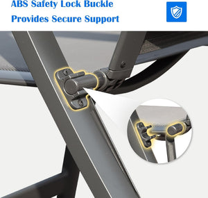 English Elm Patio Folding Chairs Set Of 2 – Lightweight, Ergonomic, Textilene Fabric For Ultimate Outdoor Comfort W1859P321614-GIGA