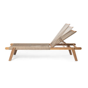 English Elm Christopher Knight Home® - Catania Teak+Beige Outdoor Rope Chaise Lounge Set of 2 – Acacia Wood Frames, 4-Position Adjustable, Weather-Resistant Comfort N775P203284G