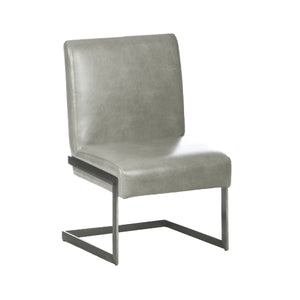 English Elm Leatherette Cantilever Dining Chairs Set of 2 Modern Steel Arc Base Gray Pair B056P416776