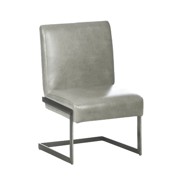 English Elm Leatherette Cantilever Dining Chairs Set of 2 Modern Steel Arc Base Gray Pair B056P416776