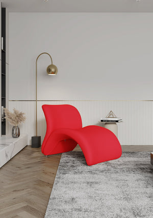 English Elm Rosebud Wool Blend Accent Chair with Geometric Metal Legs, Plush High-Density Foam and Modern Abstract Design Red B365P398029