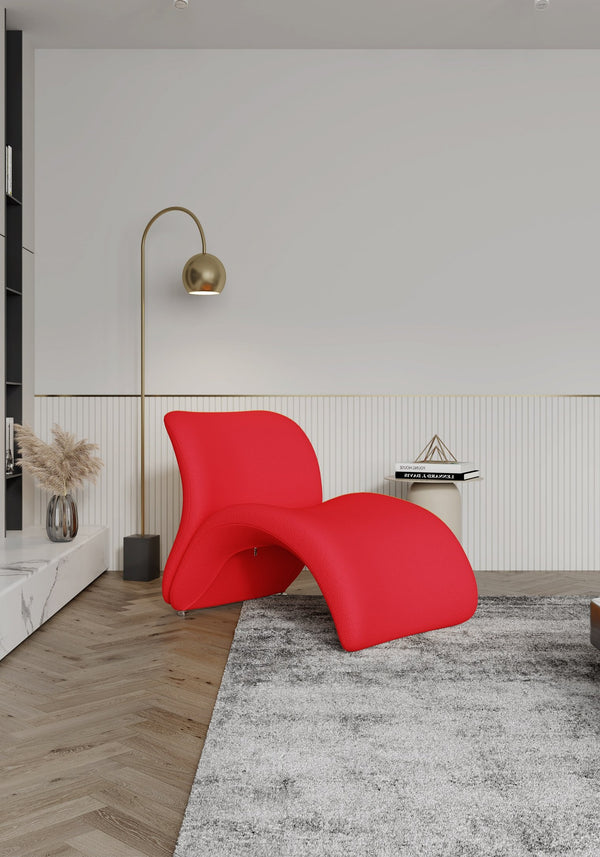 English Elm Rosebud Wool Blend Accent Chair with Geometric Metal Legs, Plush High-Density Foam and Modern Abstract Design Red B365P398029