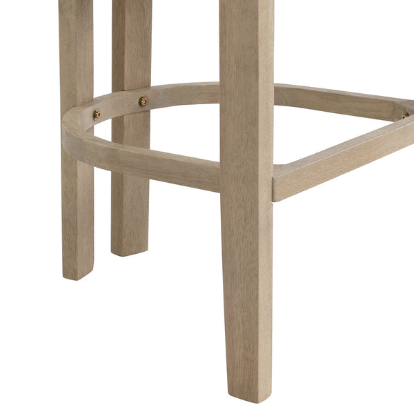 English Elm 30" Rubberwood Upholstered Barstools with Arms Mid-century Style for Kitchen Island Set of 2 Beige,Light Ash N771P361772A