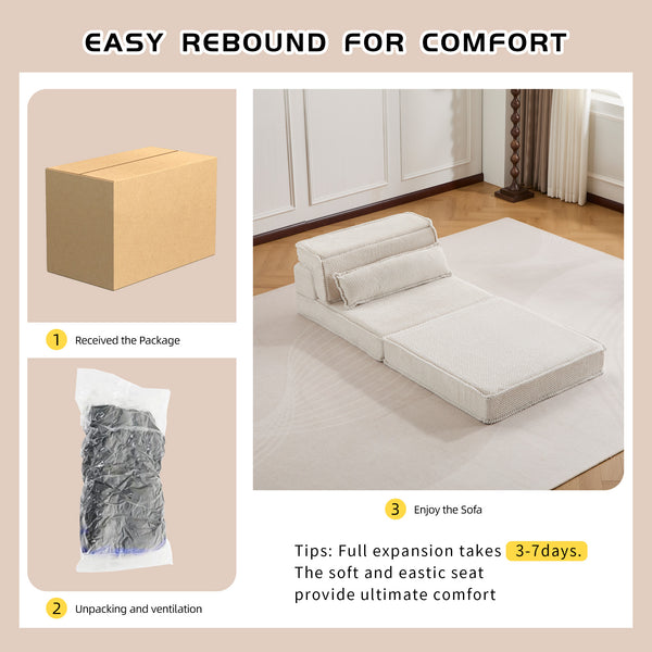 English Elm Compression Mahjong Sofa - Cozy Convertible Floor Bed With Memory Foam & Pillow For Versatile Living W3723P377148