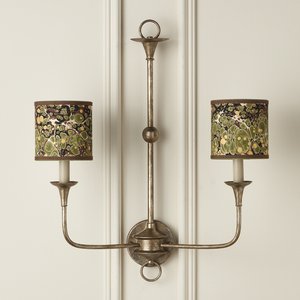 Marble Artisanal Drum Chandelier Shade - Handmade Contemporary Design with Grosgrain Ribbon Accents