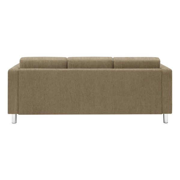OSP Home Furnishings Pacific Modern 3-seater Sofa with Chrome Legs and Performance Fabric for Contemporary Living Taupe PAC53-S125