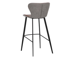 Sunpan ARABELLA Chic Compact Barstool - Bravo Cognac & November Grey, Modern Design for Stylish Spaces 109539