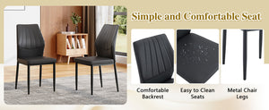 English Elm Table and Chair Set Walnut Round Dining with Hourglass Base Four Fabric Seats Walnut+Black W1151S04855