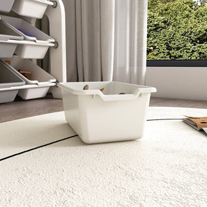 English Elm Kids Toy Storage Organizer with 12 Bins, Space-Saving Non-Toxic Cabinet for Neat Playroom Storage Grey+Ivory W509P288471