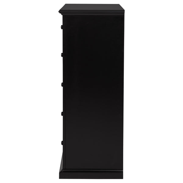 English Elm Anzio Six Drawer Tall Chest Matte Finish Modern Storage for Small Bedroom Spaces Black B062P451784