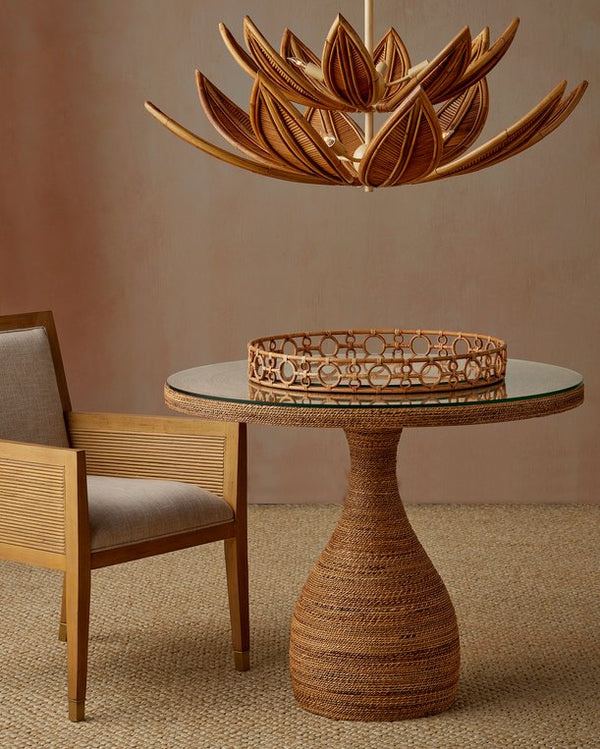 Currey & Company Tegal Decorative Serving Tray - Stylish 23-inch Accent With Geometric Design For Serving & Display Brown Arurog ,Glass 1200-1041-currey-company