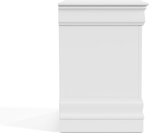 English Elm Light Gray Contemporary Nightstand Solid Rubberwood Dovetail Drawer Bedroom Storage White B2741P433360