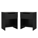 Simple Modern 1-Drawer Nightstand - Set of 2