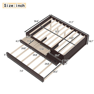 English Elm Twin Triple Metal Bunk Bed Matte Powder Coated Frame with Full Safety Guardrails W1580S00388